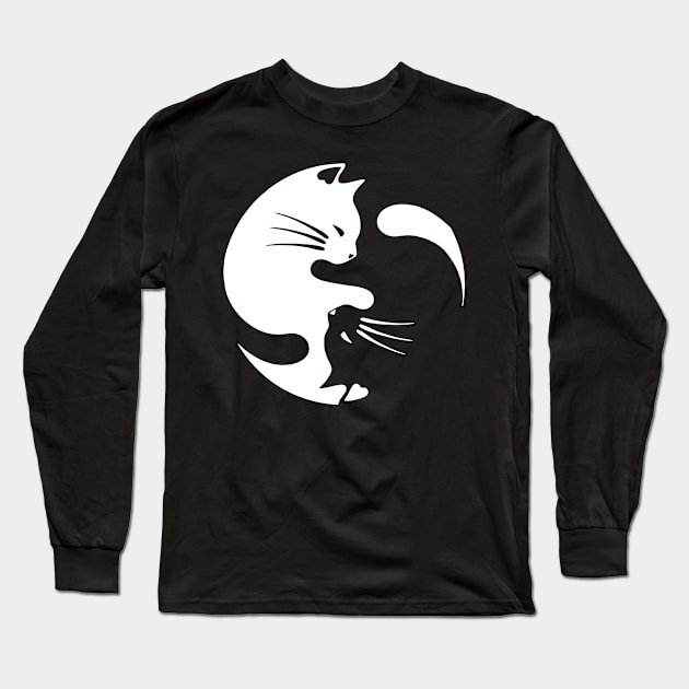Cat Yin Yang Long Sleeve T-Shirt by brotherhoodteam